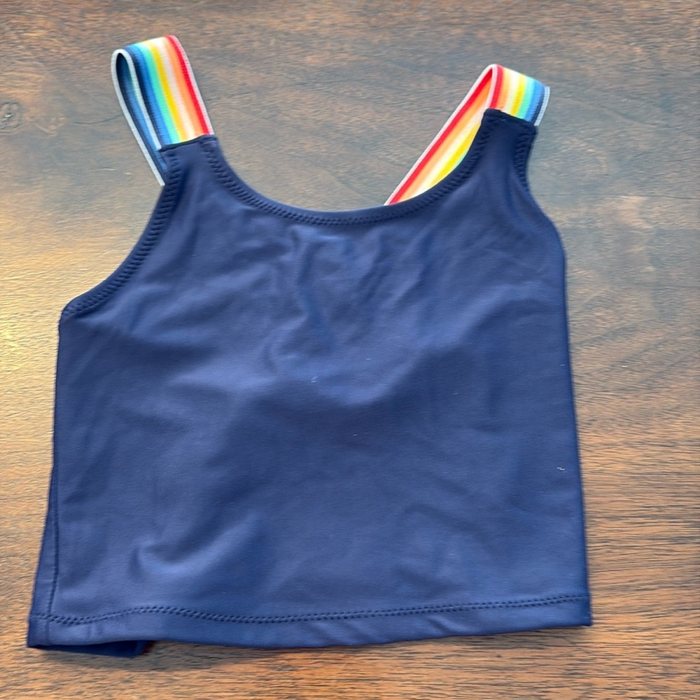 Primary navy tankini rainbow straps size 2-3